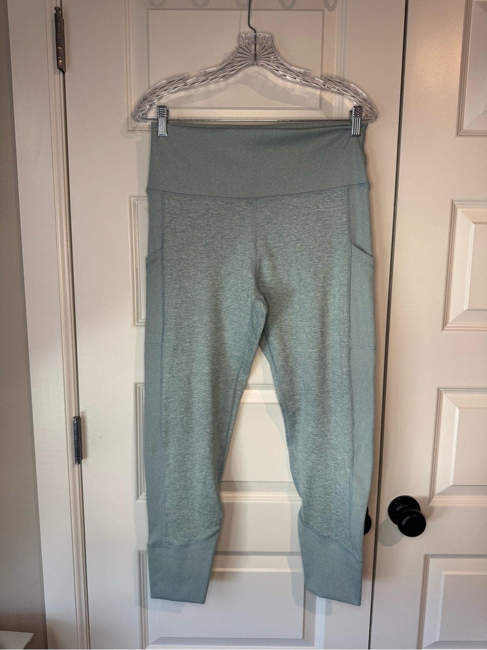 Cozy High-Waist Heathered Sage Leggings